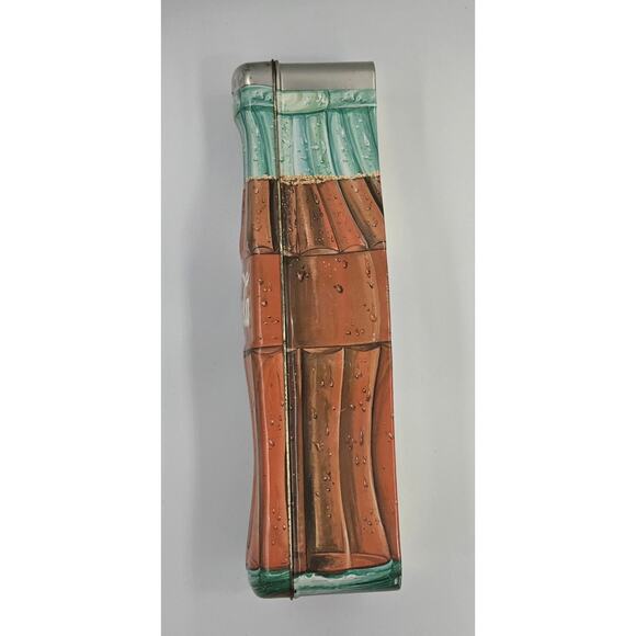 Vintage 1997 Coca-Cola Bottle Shaped Tin Canister with Hinges to Open - Picture 3 of 13